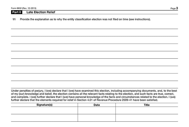 Form 8832 Late Election