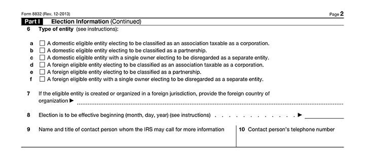 Form 8832 Part I