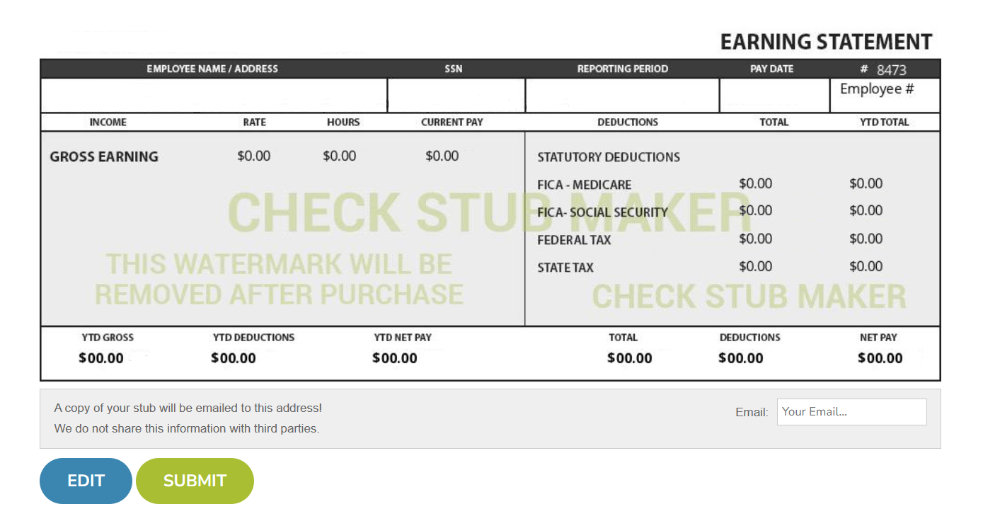 self-employed and need pay stubs