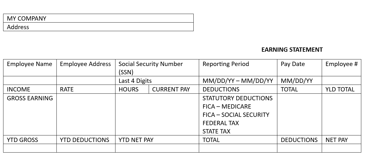 what document can in use to paste my paystub to remain the same